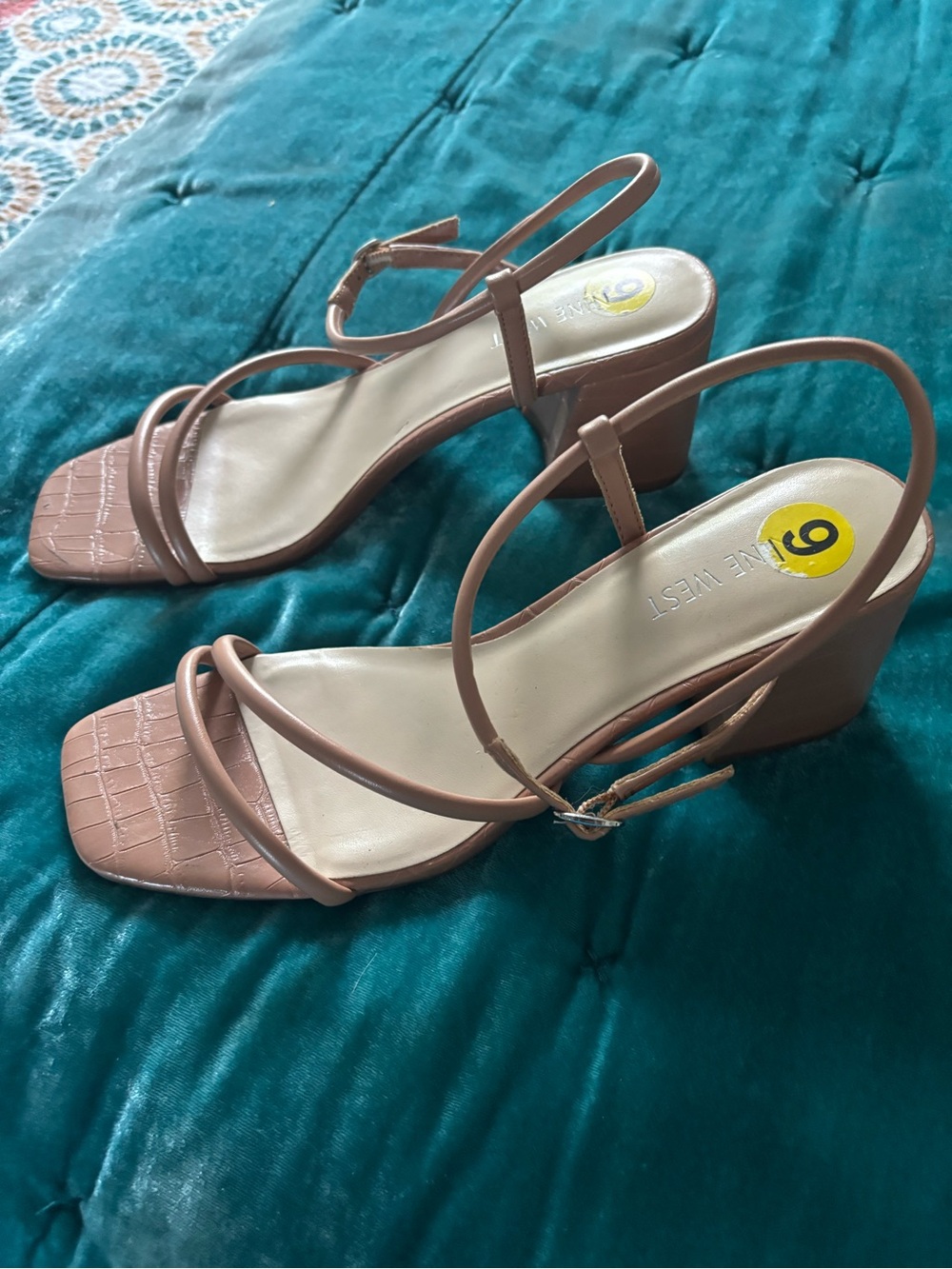 Nine West Blush Strappy Block Heel Sandals
